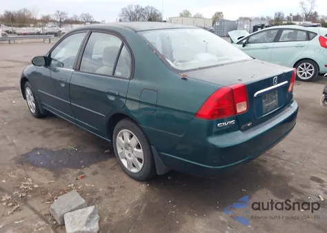 2002 Honda Civic Ex из США, поврежденный, VIN 1HGES26772L006655